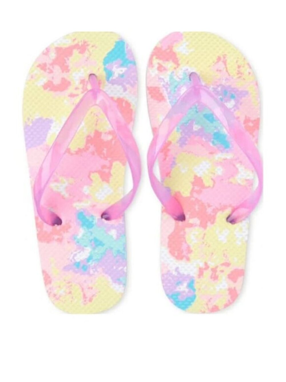 NEW The Childrens Place Tie Dye Pastel Slip On Thong Flip Flop Sandals 10/11 NWT